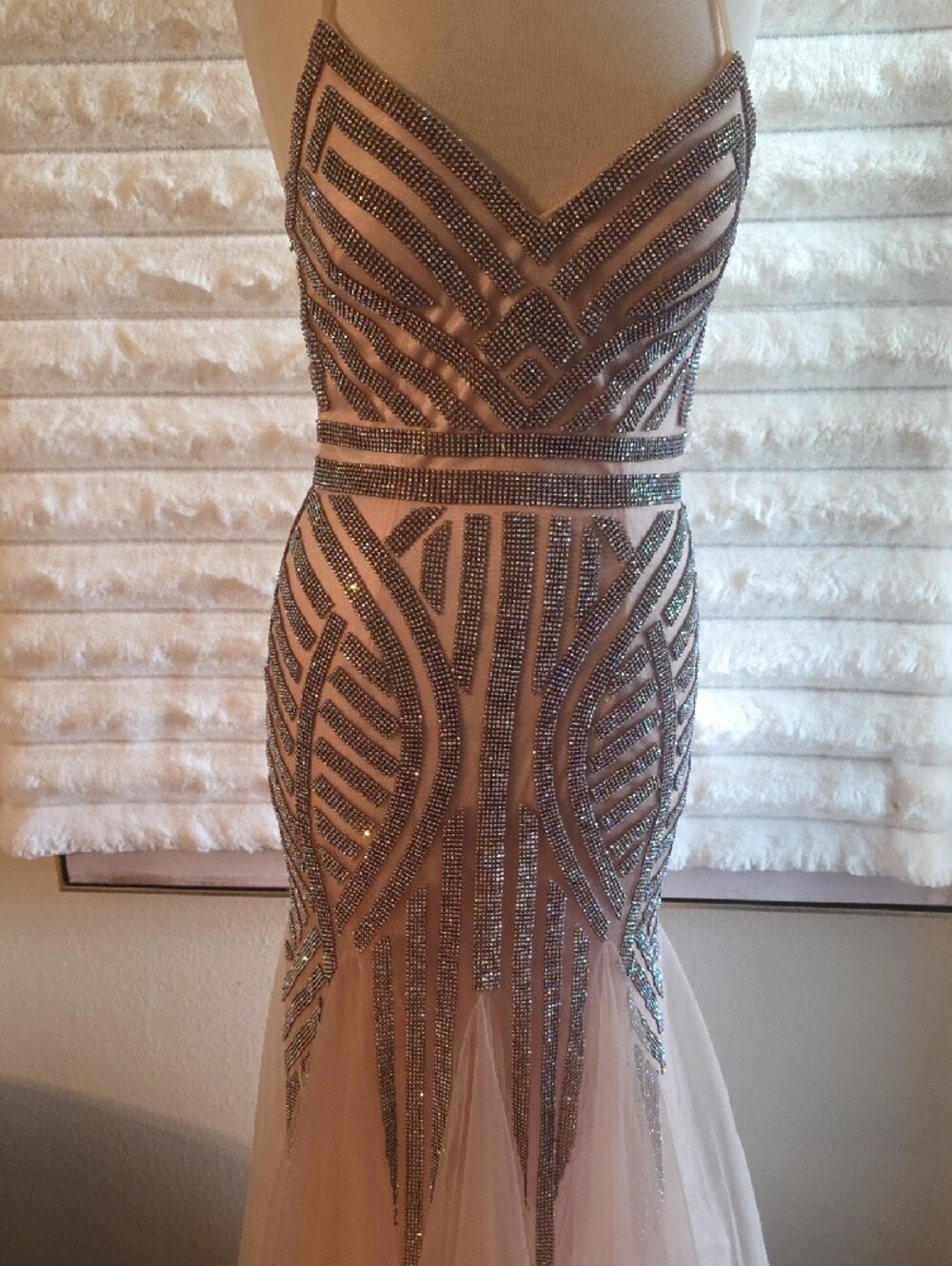 Alyce Paris Blush Pink Beaded Mermaid Prom Dress - Picture 2 of 9